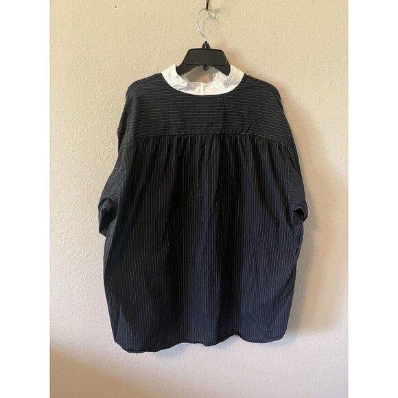 Scully Western Henley Shirt Mens Size XXL Banded Collar 1/4 Button Black White - Picture 2 of 7